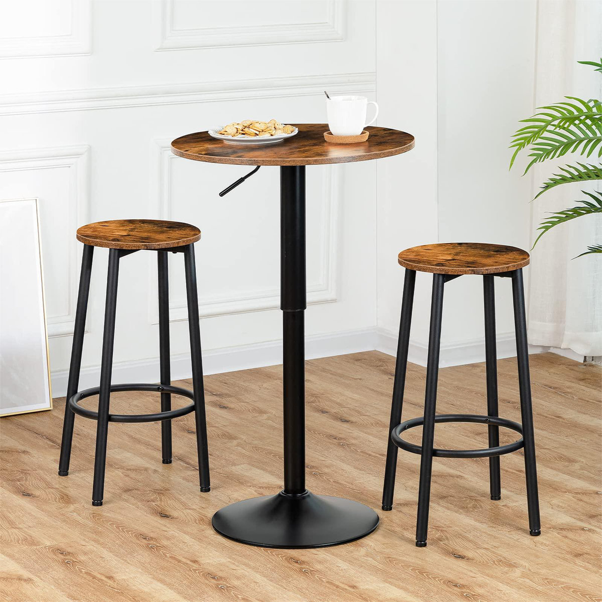 17 Stories Midcap Round Pub Dining Table Height Adjustable With ...